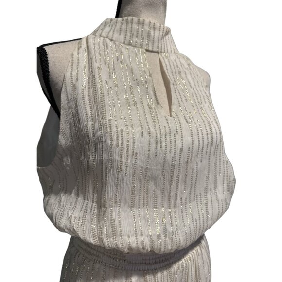 Drew Anthropologie White & Gold‎ Metallic Dress – Size Medium (NWT) - Picture 4 of 6